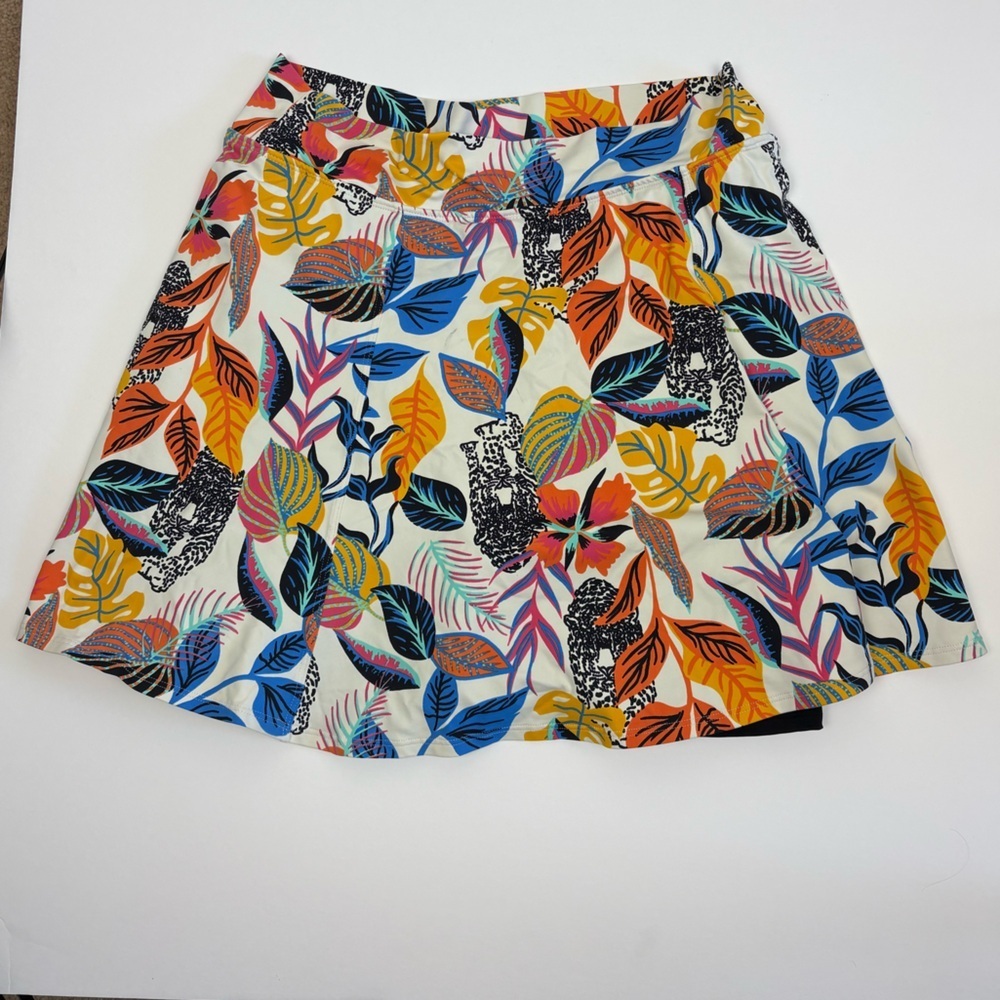 Dona Jo Pickleball Skort Tropical & Tiger Print Very Good Condition Preppy Sport - Picture 6 of 10